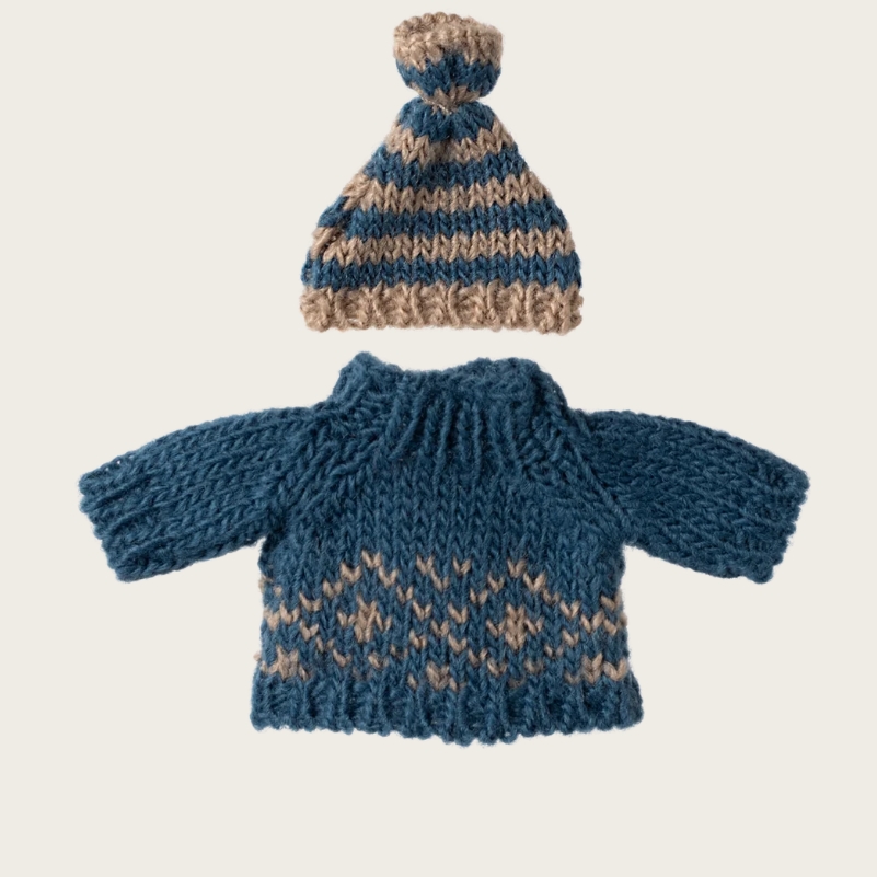 Maileg Zubehör Mäusehaus - Strickpulli und Mütze Papa Maus