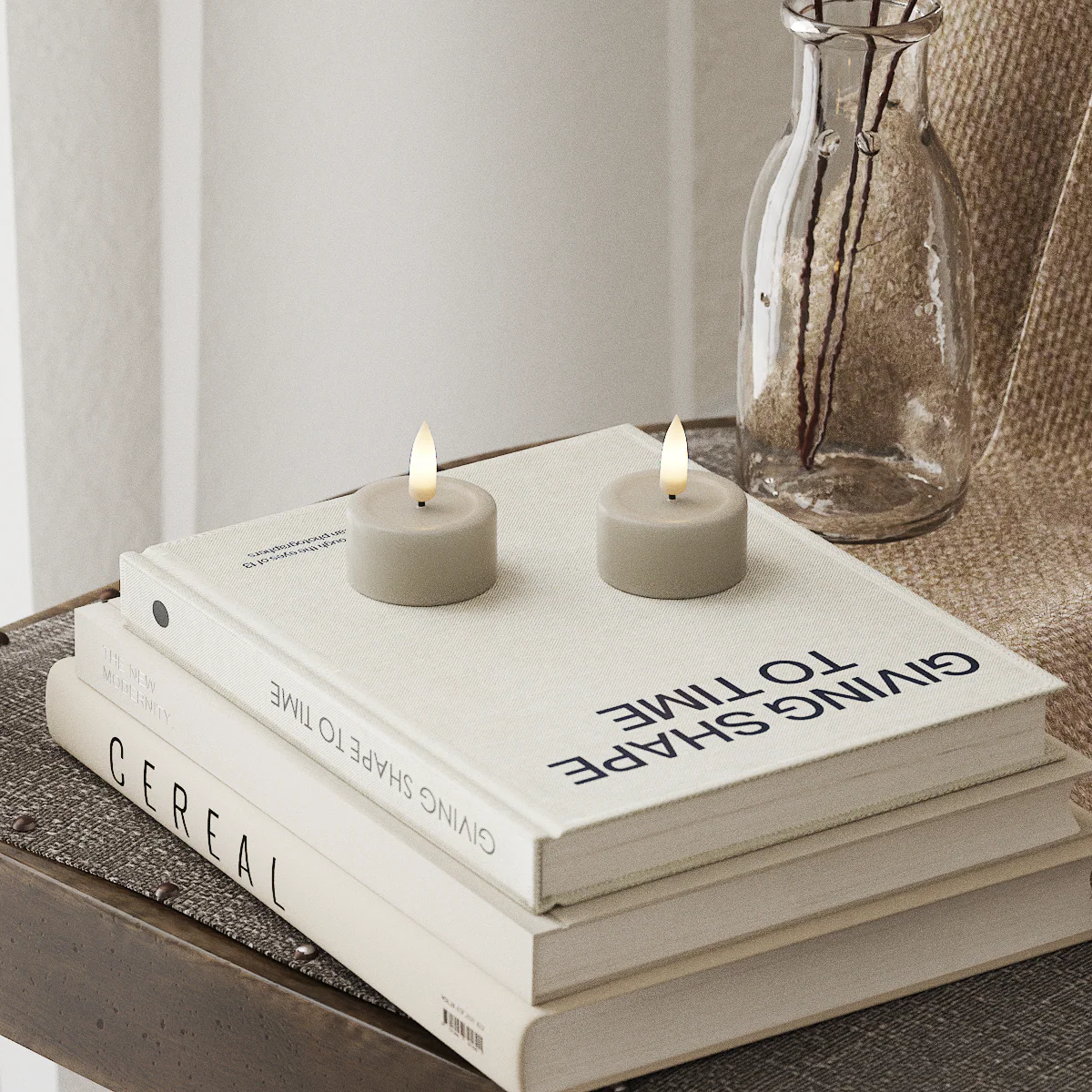 DELUXE HOMEART LED Teelichter / 2 Stück Sand 