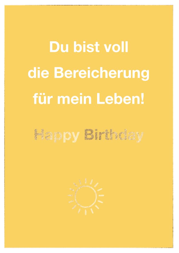 Cityproduct - Klappkarte mit Umschlag - Du bist voll die Bereicherung für mein Leben! Happy Birthday