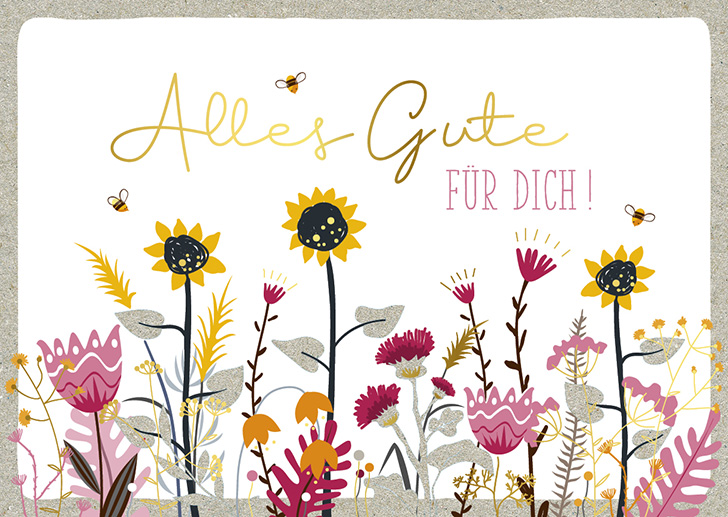 Kunst und Bild - Happy Life - Postkarte - Alles Gute FÜR DICH!
