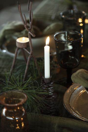 Ib Laursen Dünne hohe Kerze in der Farbe Creme - Durchmesser 1,3 cm / Höhe 20 cm