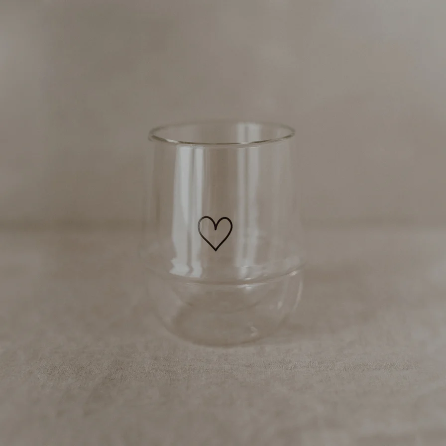 Eulenschnitt Doppelwandiges Glas 220 ml Herz 