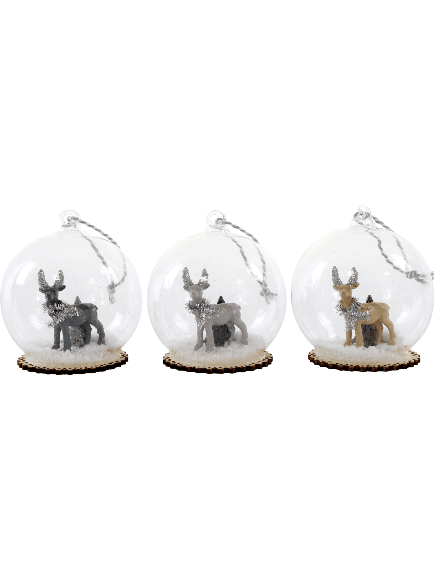 Weihnachtsanhänger Glaskugel mit Hirsch in drei verschiedenen Farben erhältlich