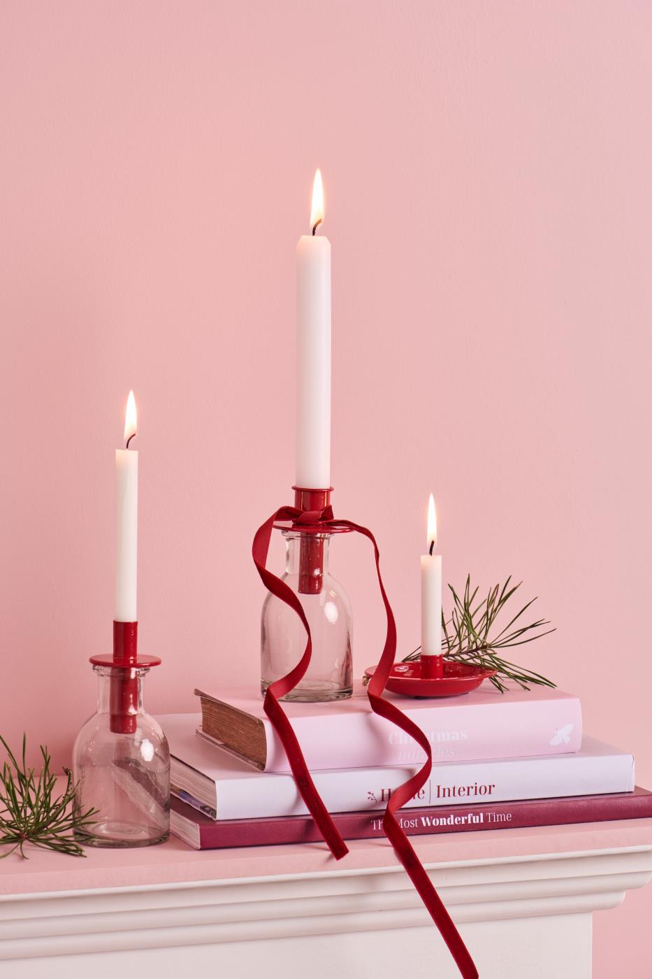 IB LAURSEN KERZENHALTER / FLASCHENSTECKER ROT FÜR KERZE Ø 1,3 cm 