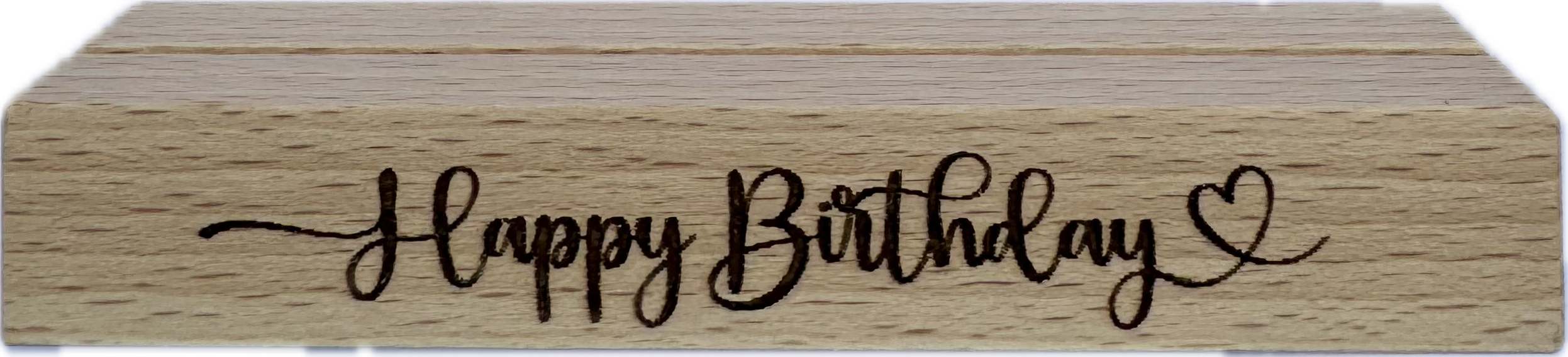 Herz im Holz - Foto- und Kartenständer Happy Birthday 