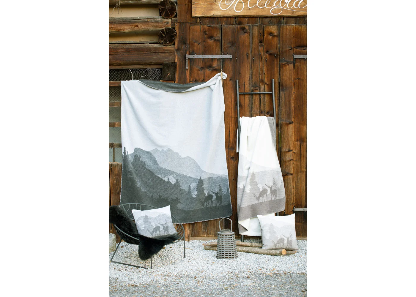 David Fussenegger - SILVRETTA KISSENHÜLLE LANDSCHAFT GRAU - 50 x 50 cm 