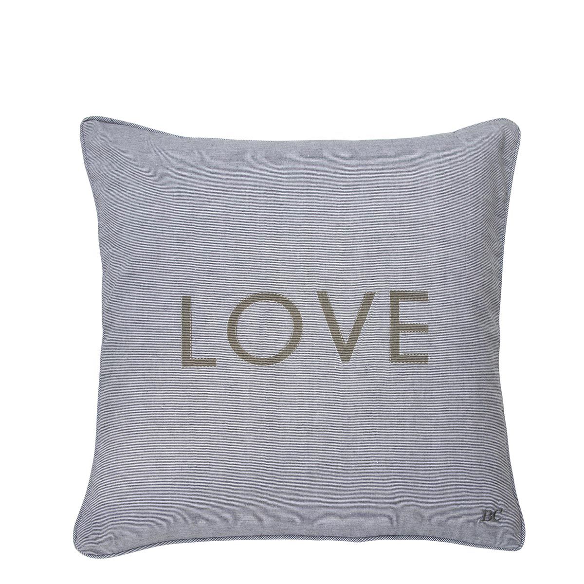 BASTION COLLECTIONS KISSENHÜLLE BLACK/WHITE CHAMBRAY LOVE