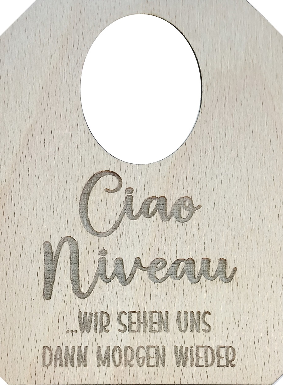 Herz im Holz - Flaschenanhänger - Ciao Niveau 