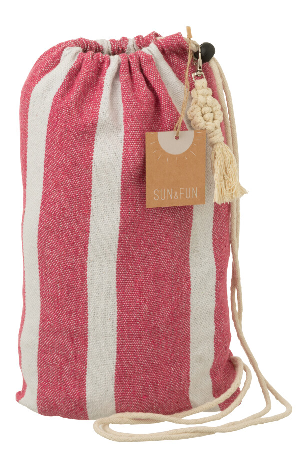 Hängematte Streifen rosa/weiß