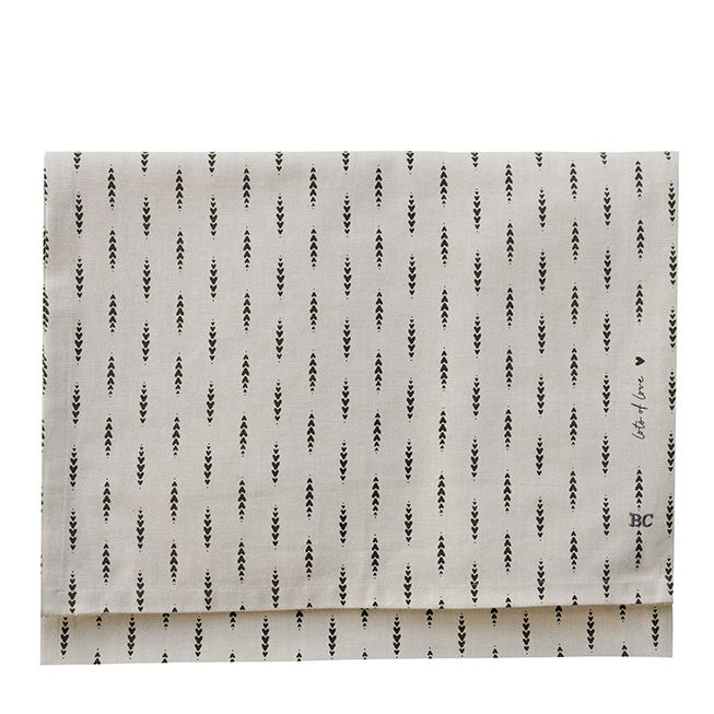 BASTION COLLECTIONS TISCHLÄUFER NATURAL CHAMBRAY HEARTS LOTS OF LOVE