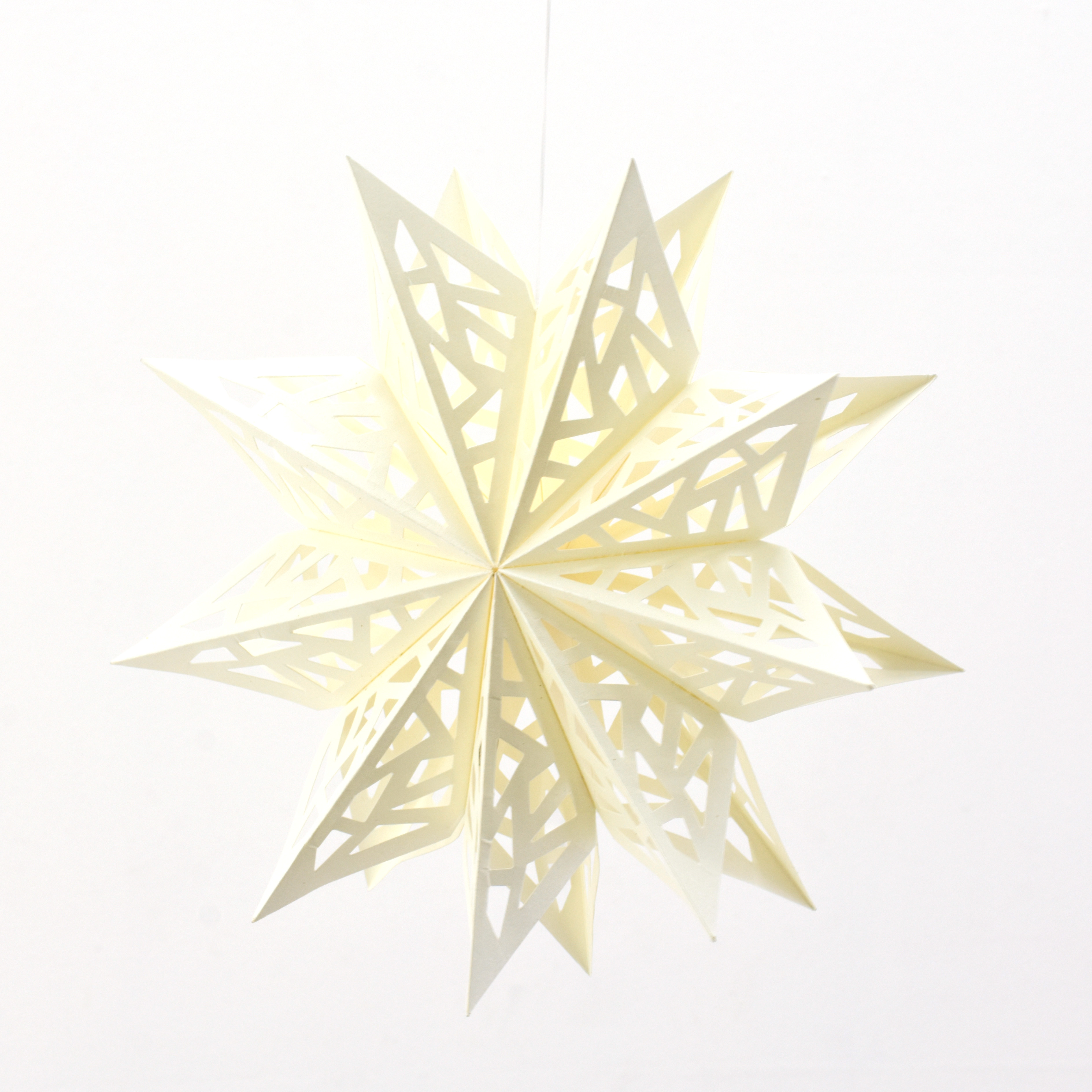 ONLY NATURAL - PAPIER SCHNEEFLOCKE ZUM HÄNGEN - WEISS - DURCHMESSER 15 cm  