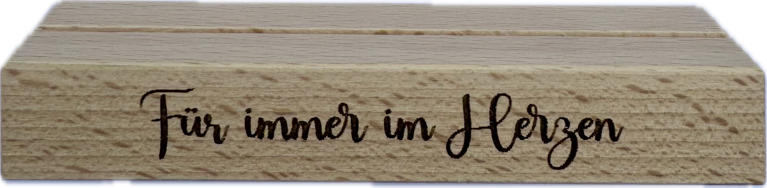 Herz im Holz - Foto- und Kartenständer Für immer im Herzen 