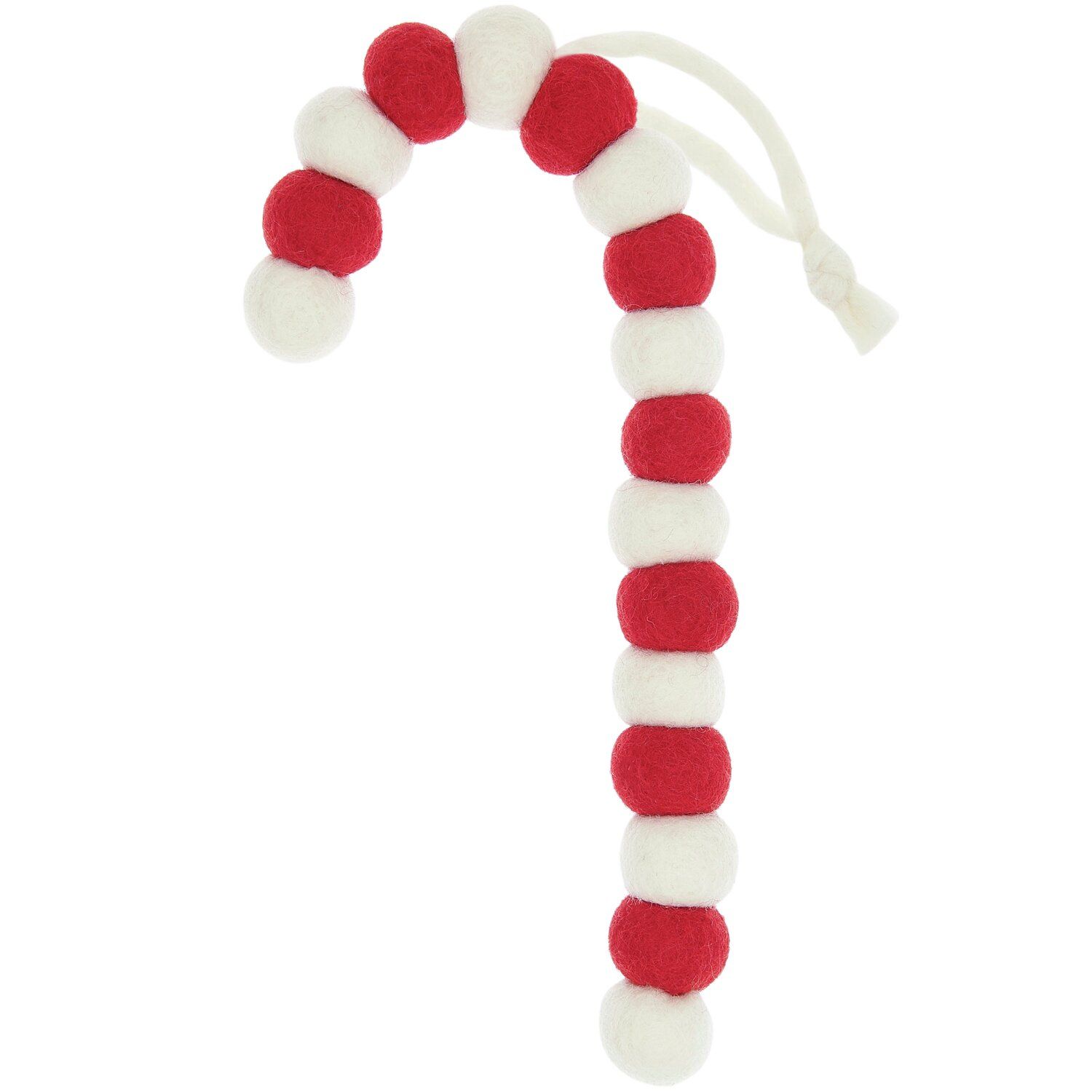 Rico Design AUFHÄNGER FILZKUGELN ZUCKERSTANGE ROT/WEISS