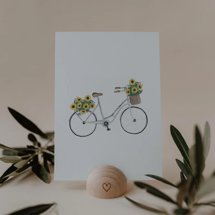 Eulenschnitt Postkarte Flowerbike 