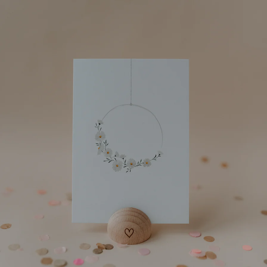 Eulenschnitt Postkarte Flower Wreath 