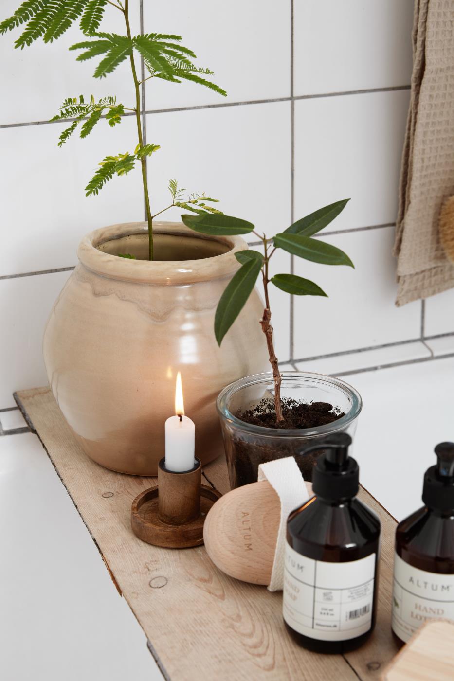 Ib Laursen Stabkerze Rustikal Weiss - Höhe 11 cm 