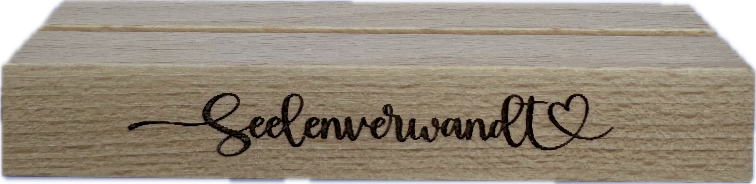 Herz im Holz - Foto- und Kartenständer Seelenverwandt 