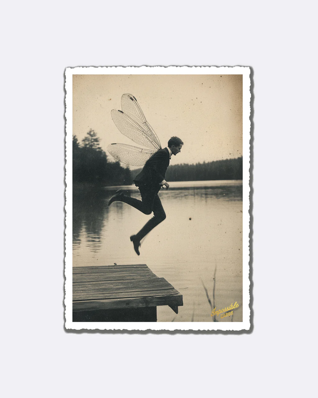 ChicMic Impossible Postkarte - Mann Libelle