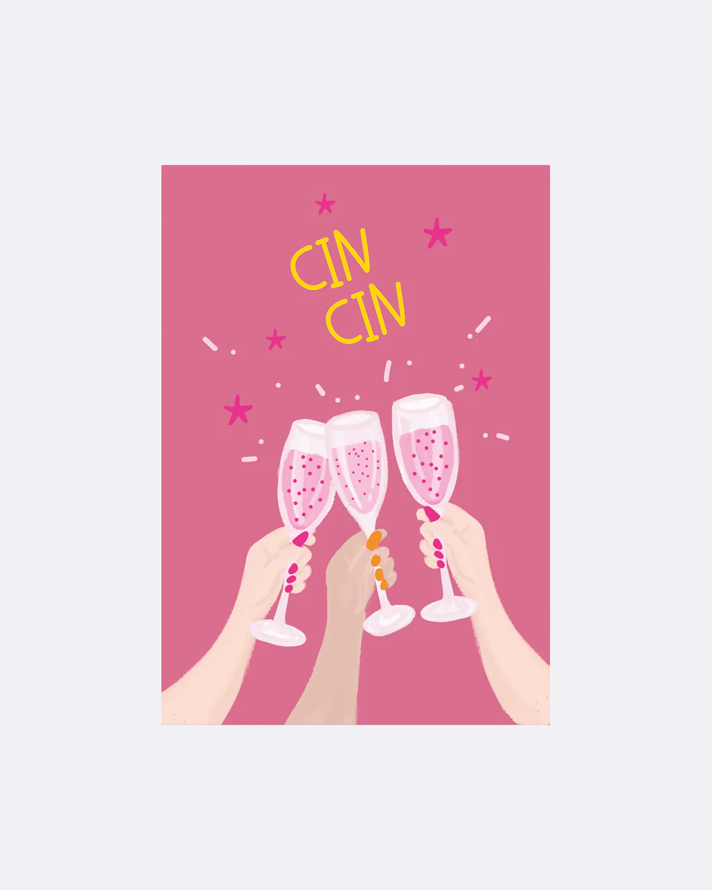 ChicMic YAY Postkarte - Cin Cin Prosecco Gläser