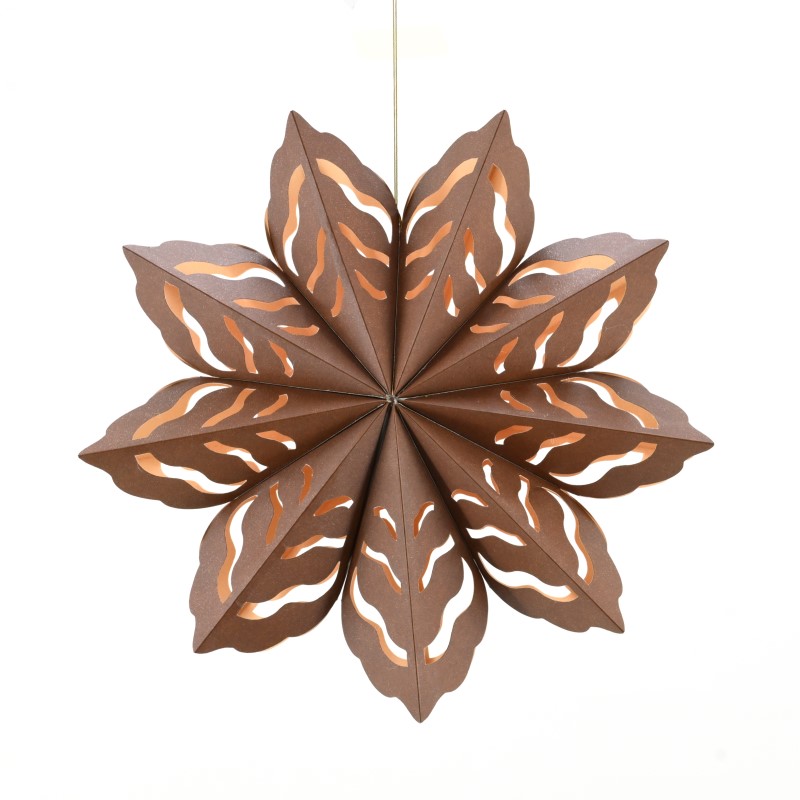 ONLY NATURAL - PAPIER SCHNEEFLOCKE ZUM HÄNGEN B - COGNAC - DURCHMESSER 23 cm 