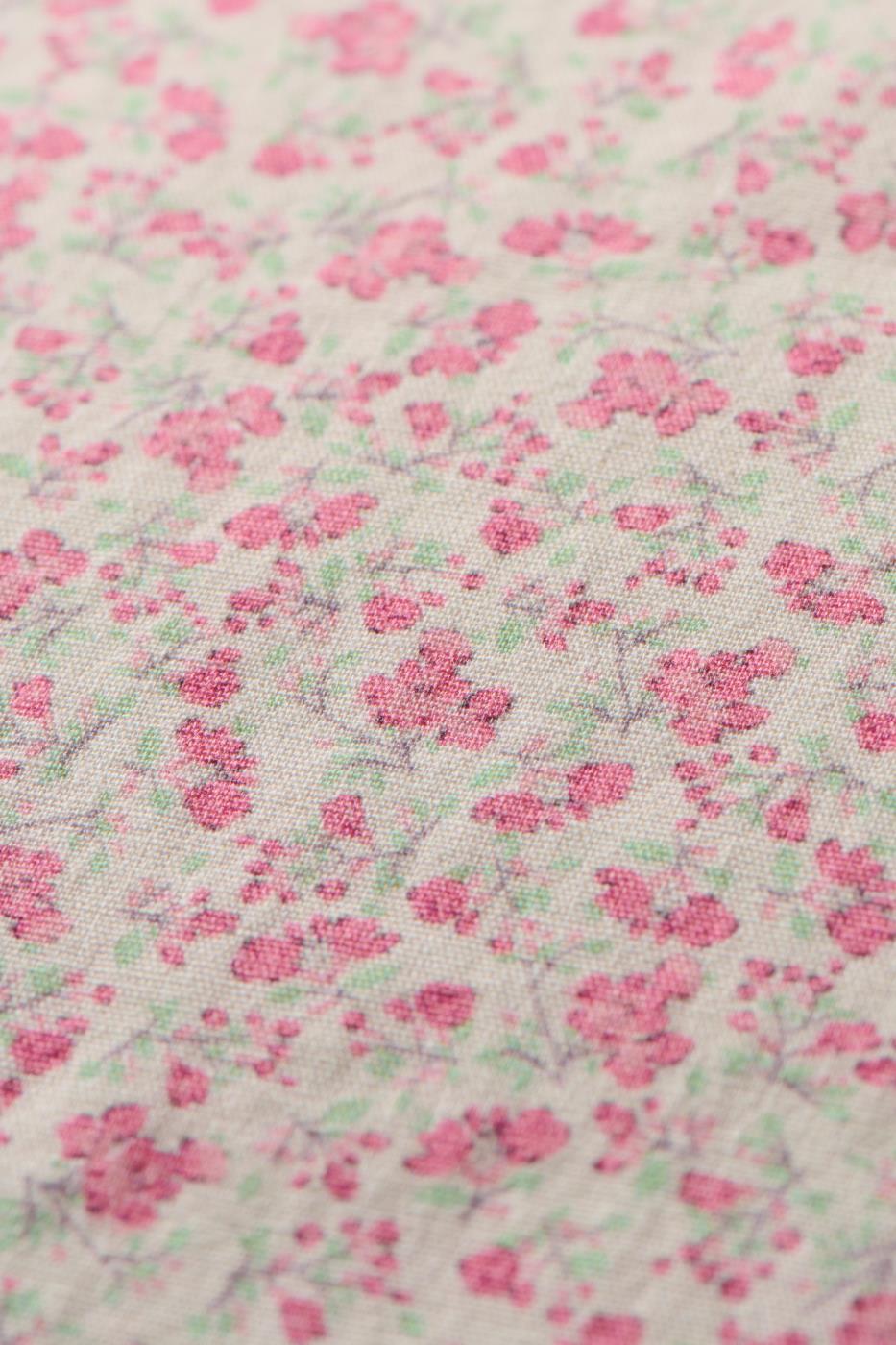 IB LAURSEN KISSENBEZUG  MIT KLEINEN WEIßEN ROSA BLUMEN 60 x 60 cm