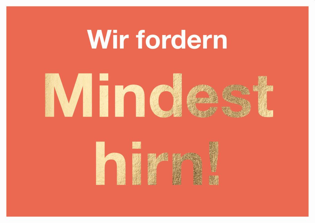 Cityproduct - Postkarte - Wir fordern Mindesthirn!