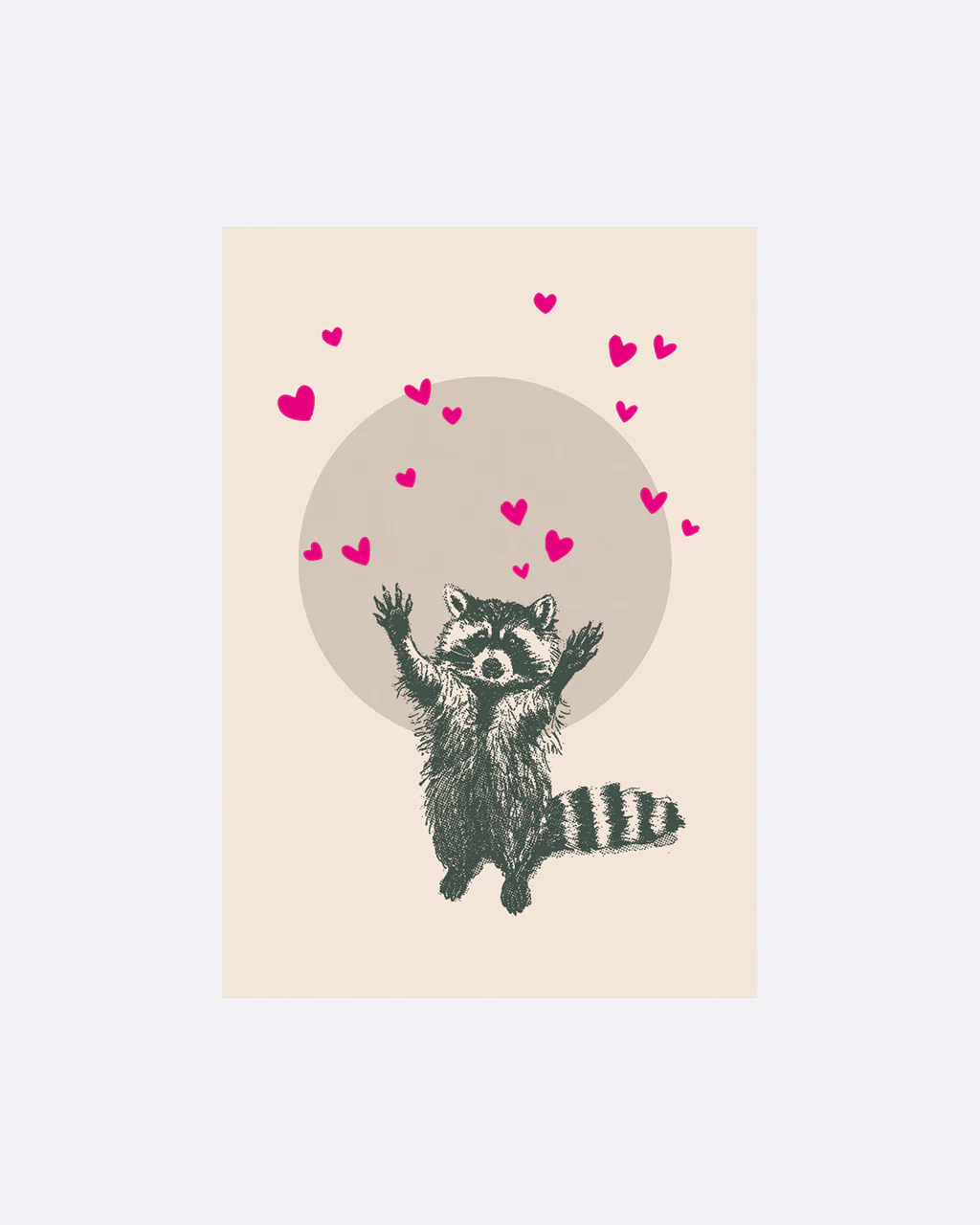ChicMic YAY Postkarte - Waschbär Herzen