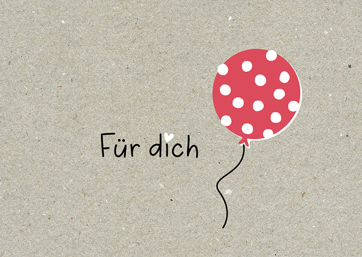 Kunst und Bild - Happy Life - Postkarte - Für dich - Luftballon 