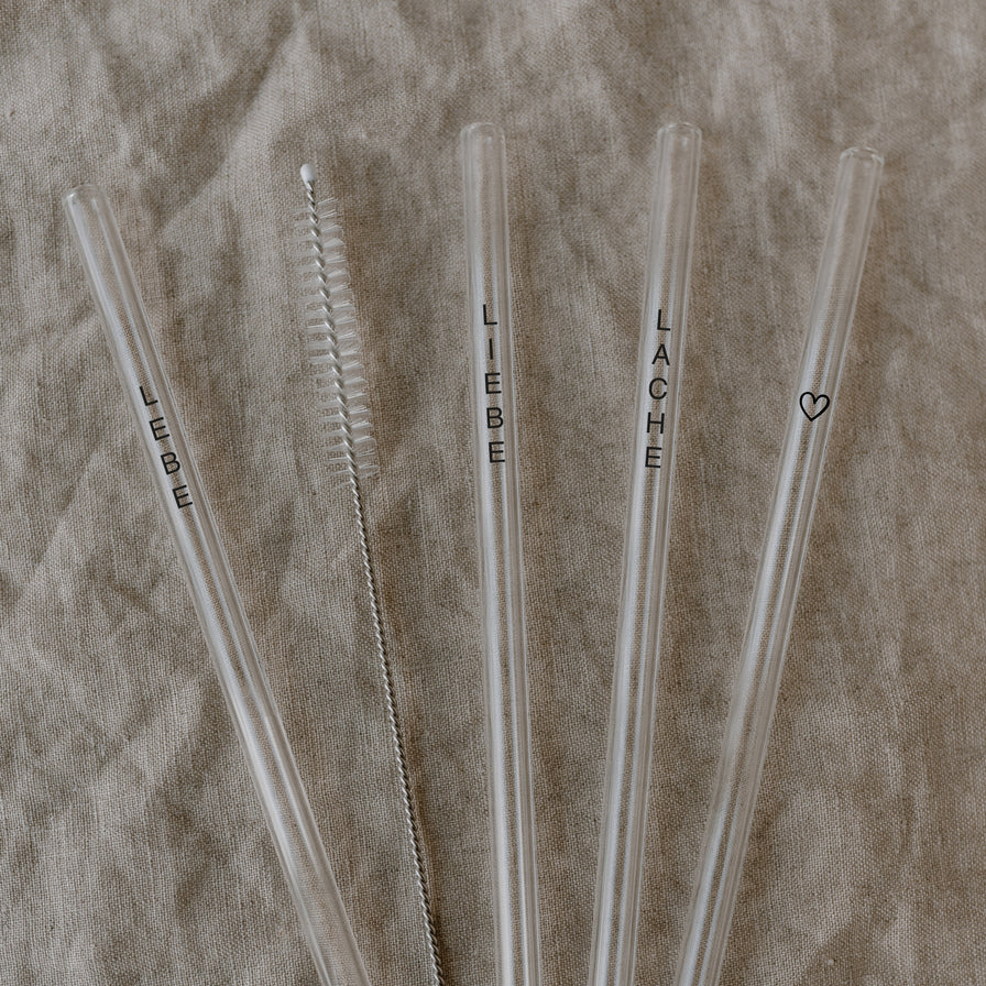 Eulenschnitt Strohhalme Lebe Liebe Lache - Länge 20 cm 