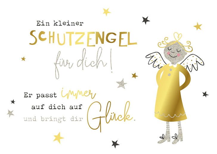 Kunst und Bild - Happy Life - Postkarte - Ein kleiner Schutzengel für dich!