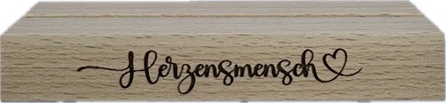 Herz im Holz - Foto- und Kartenständer Herzensmensch 