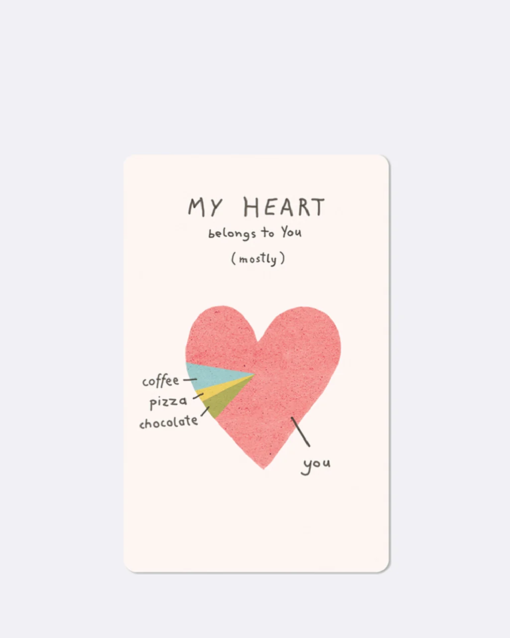 ChicMic Luna Card - Mini Postkarte - My heart belongs to you (mostly)