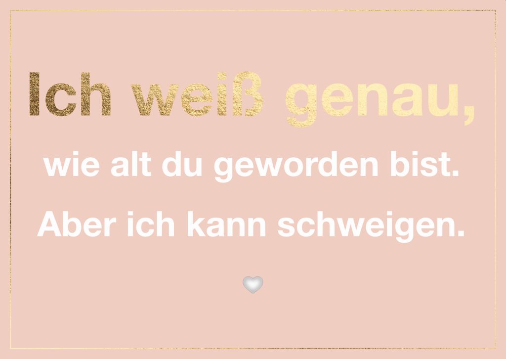 Cityproduct - Postkarte - Ich weiß genau, wie alt du geworden bist. Aber ich kann schweigen.
