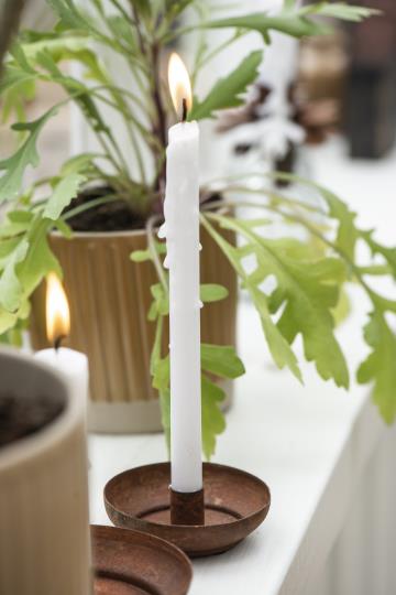 Ib Laursen Dünne hohe Kerze in der Farbe Creme - Durchmesser 1,3 cm / Höhe 20 cm