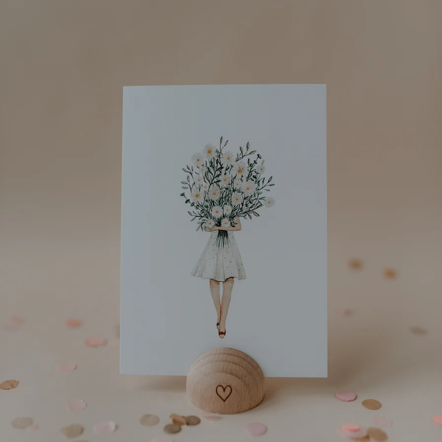 Eulenschnitt Postkarte Flower Girl 