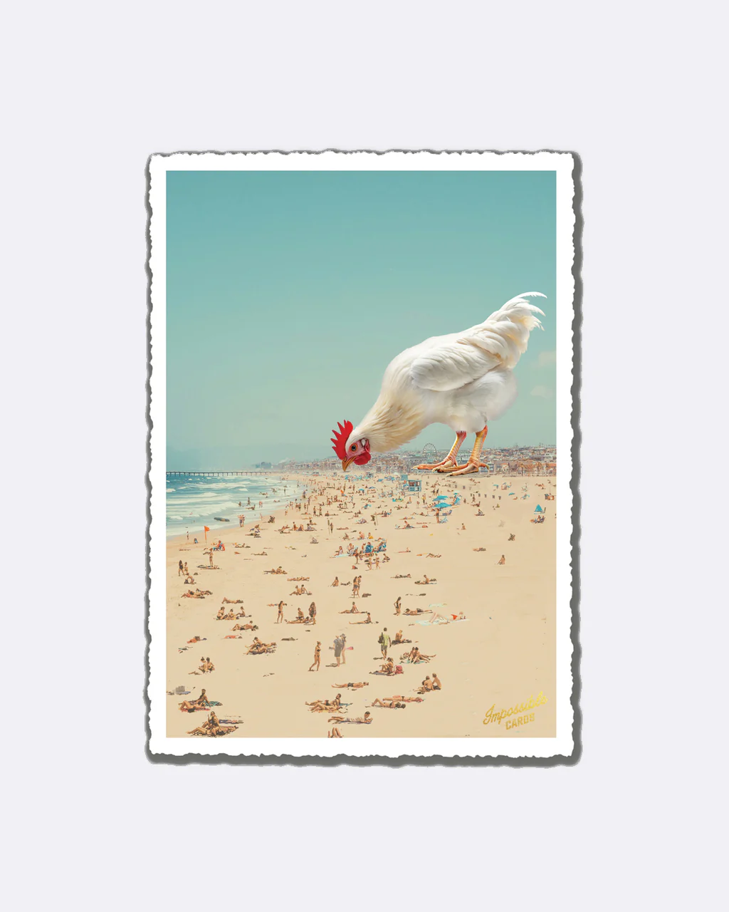 ChicMic Impossible Postkarte -  Huhn Strand