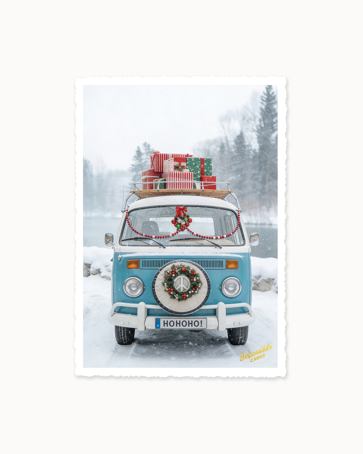 chic.mic - Impossible Weihnachtspostkarte - Ho Ho Ho Bulli