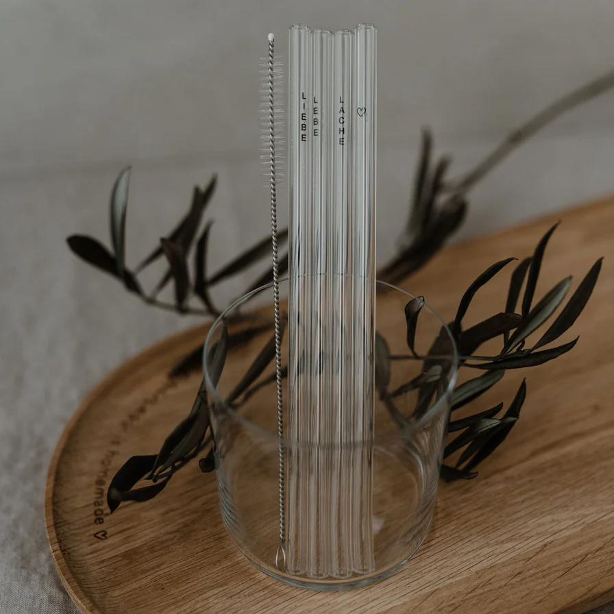 Eulenschnitt Strohhalme Lebe Liebe Lache - Länge 20 cm 