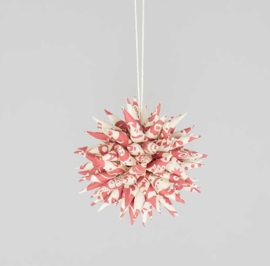 KOTTE CHRISTMAS ORNAMENT - 1 STÜCK IN GESCHENKBOX - ROSA/WEISS