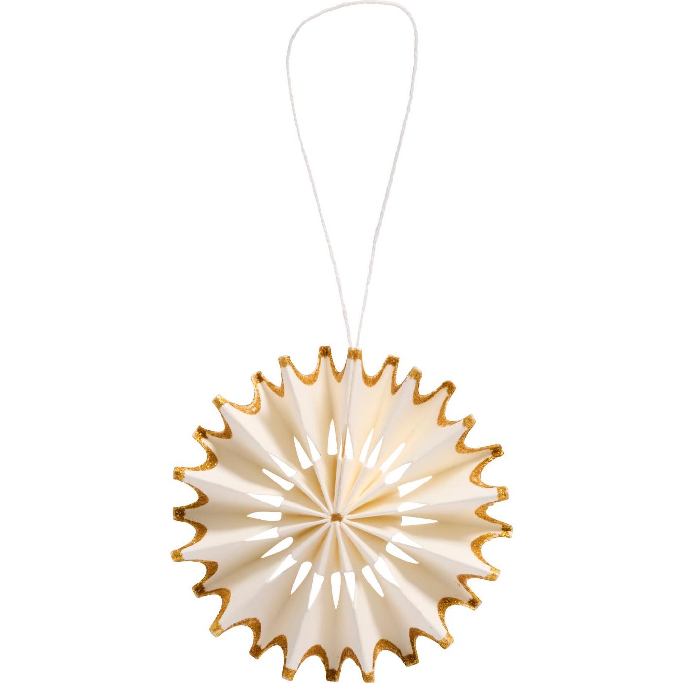 IB LAURSEN SCHNEEFLOCKE STELLA ZUM HÄNGEN - WEISS MIT GOLDGLIMMER 