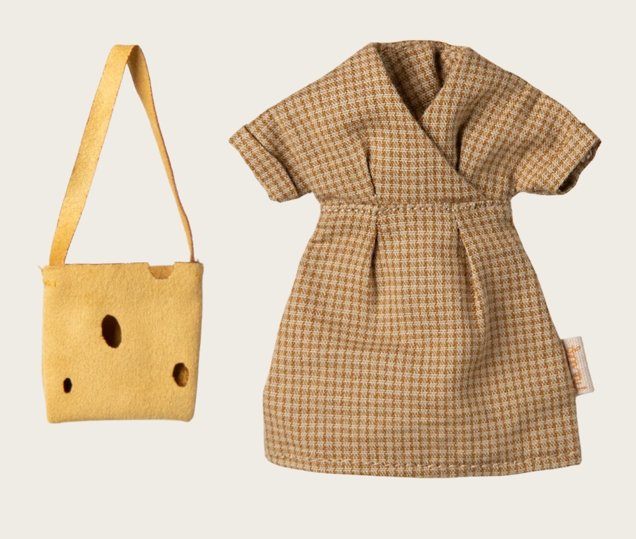 Maileg Zubehör Mäusehaus - Kleid und Tasche Mama Maus