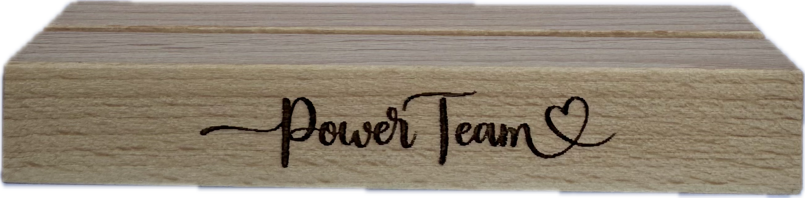 Herz im Holz - Foto- und Kartenständer Power Team 