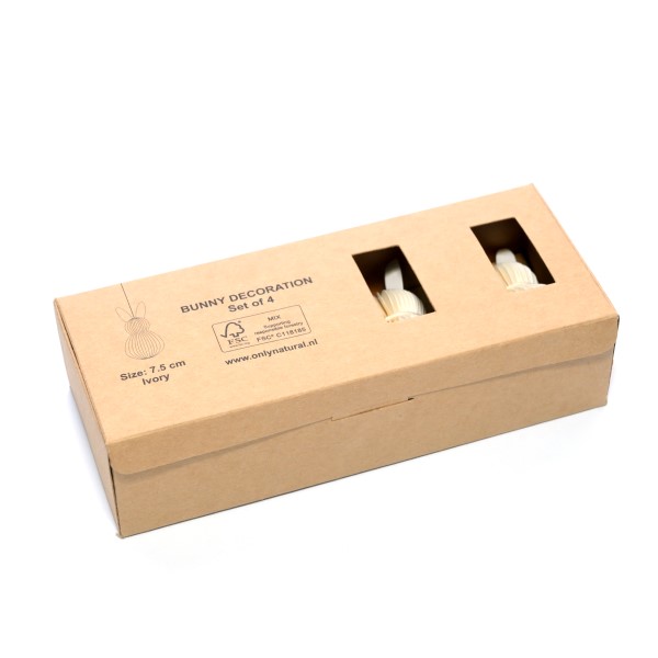 ONLY NATURAL - BIENENWABEN HASEN  CREME - 4ER SET  