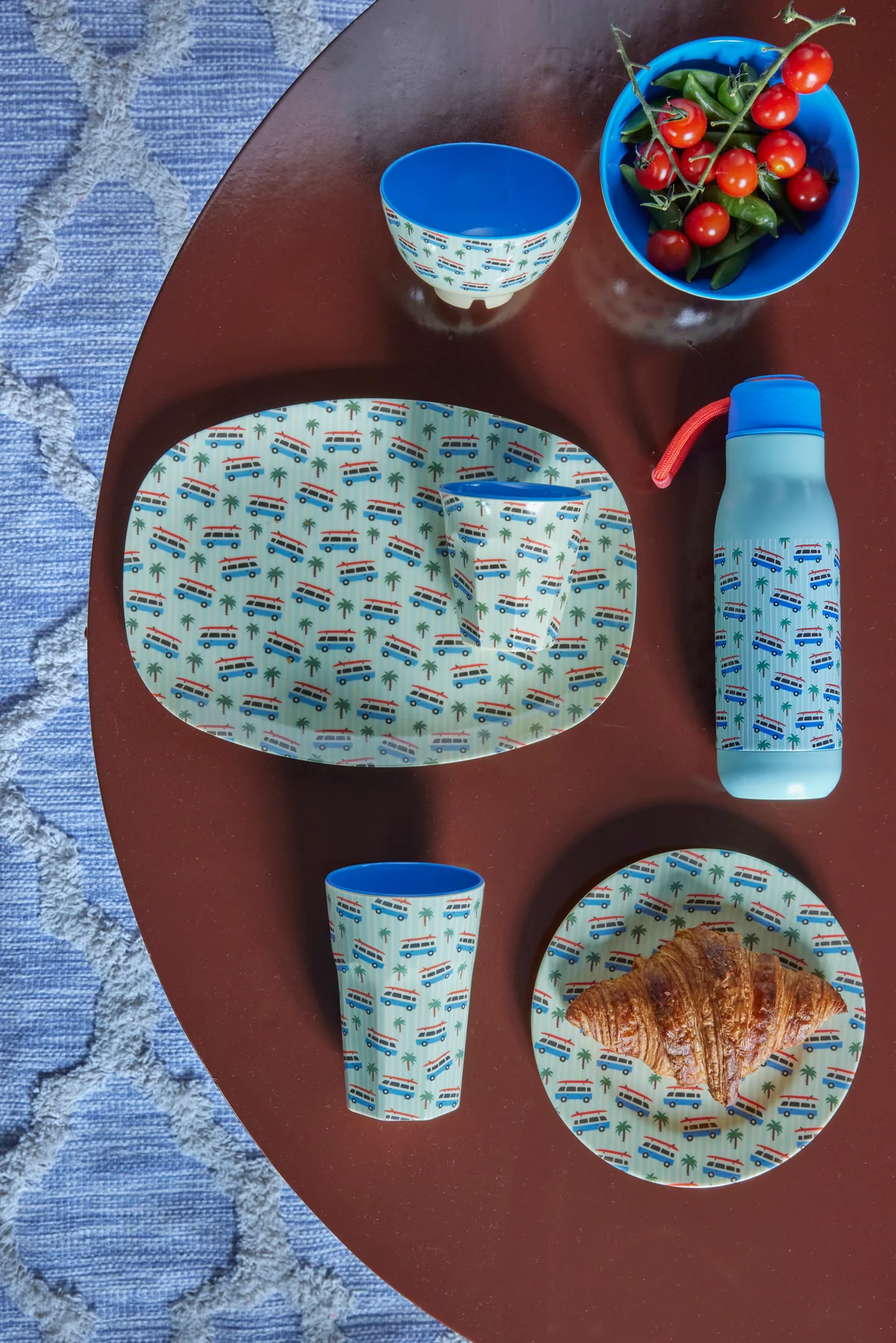 Rice Melaminbecher Groß - Blau - Car Print 