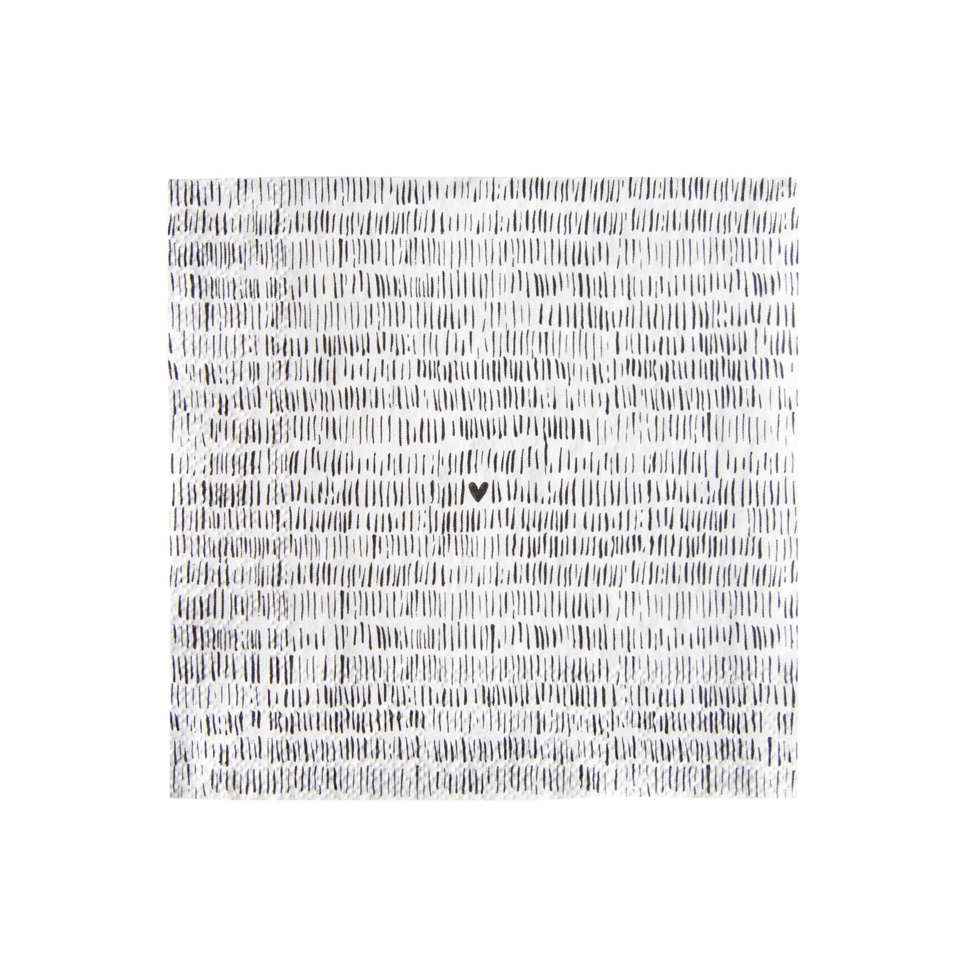 Bastion Collections Papierservietten Stripes Love 12,5 cm x 12,5 cm