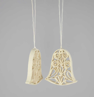 QUILLED BELL CHRISTMAS DECORATION - 2 STÜCK IN GESCHENKBOX  