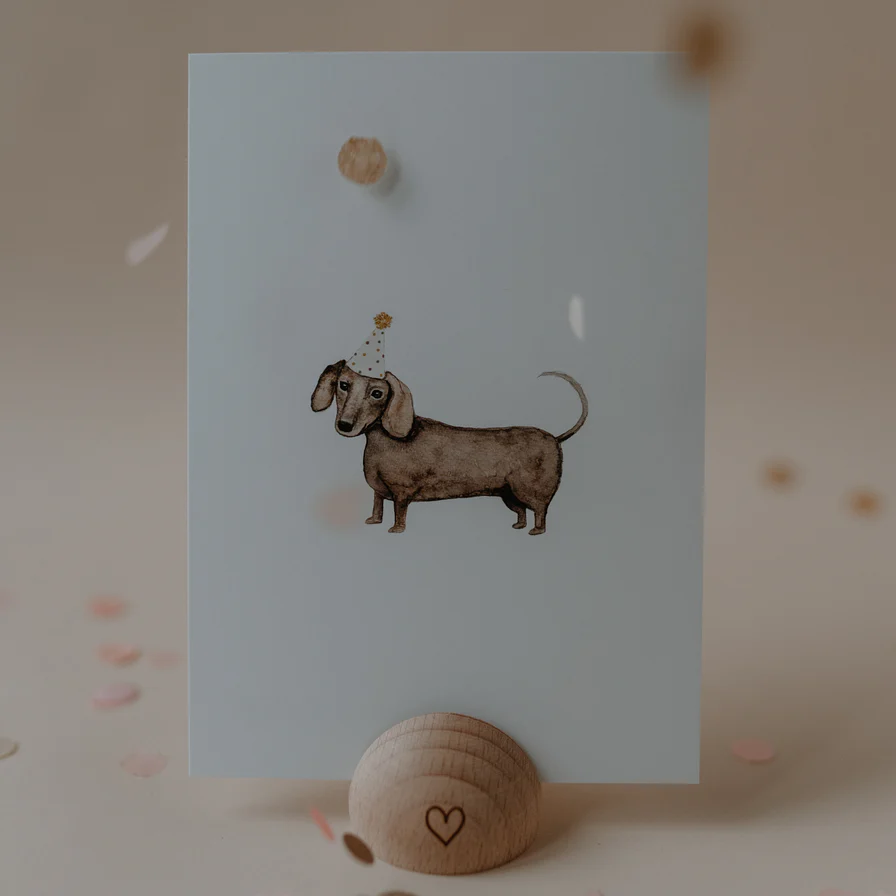 Eulenschnitt Postkarte Dachshund