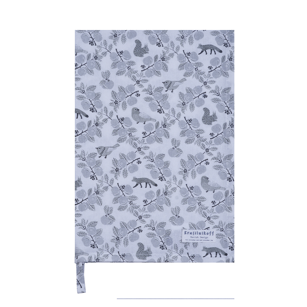 Krasilnikoff Geschirrtuch TIERE DIAGONAL GRAU