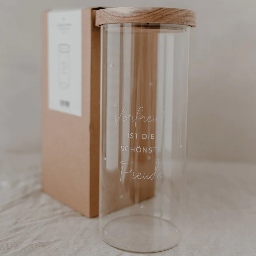Eulenschnitt Vorratsglas Vorfreude Höhe 25 cm