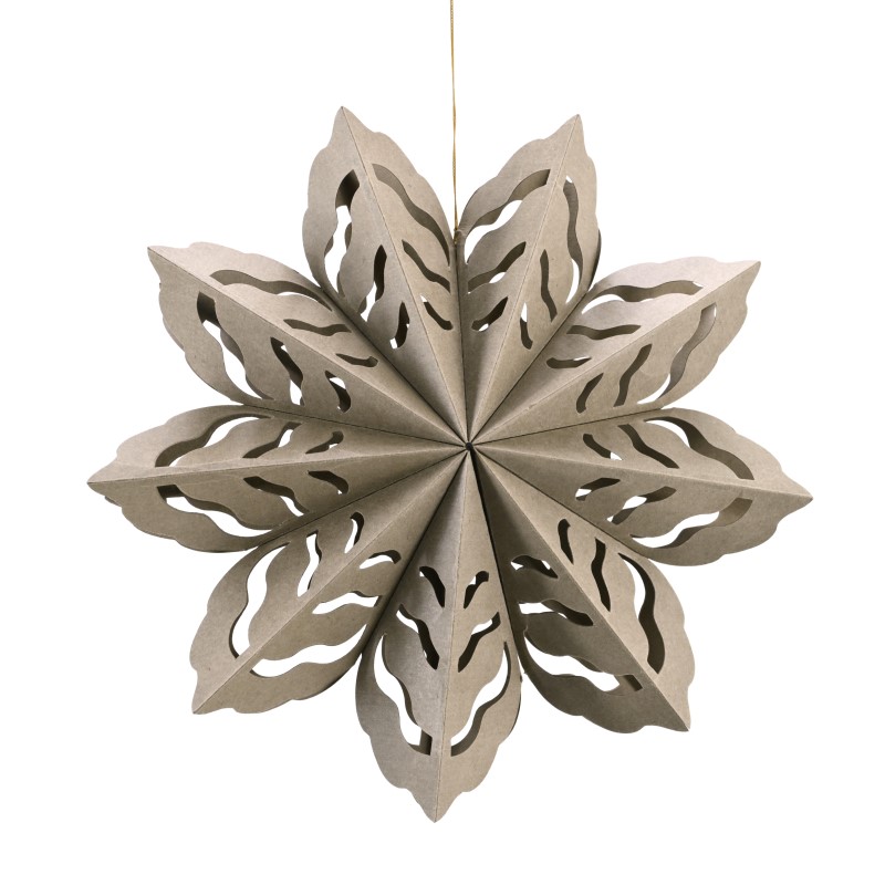ONLY NATURAL - PAPIER SCHNEEFLOCKE ZUM HÄNGEN  - NATUR  - DURCHMESSER 23 cm   